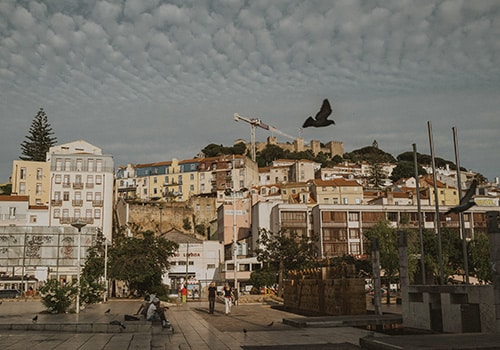 buildings in Lisbon city with natural foliage