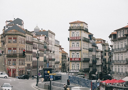 streets of baixa in porto 