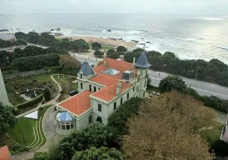 aerial view of a foz do douro property in porto