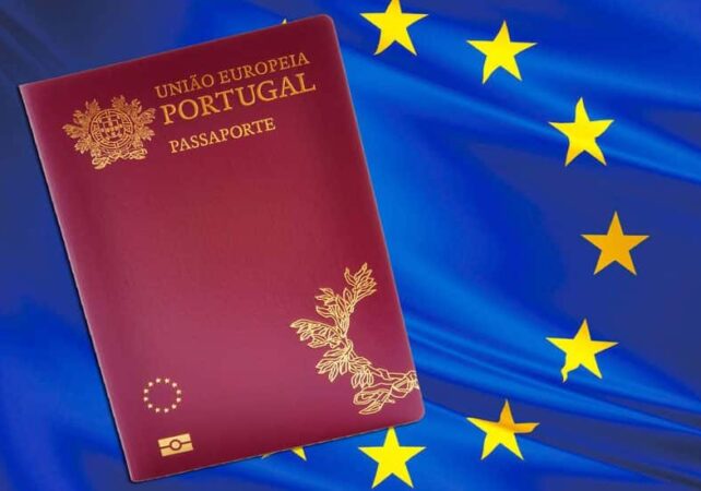 A Portuguese passport obtained through citizenship by naturalization