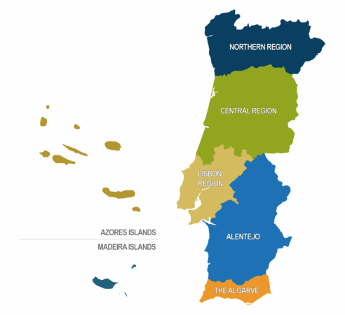 Portugal regions map