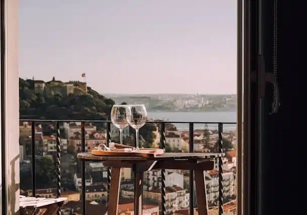 Dining at a restaurant in Portugal