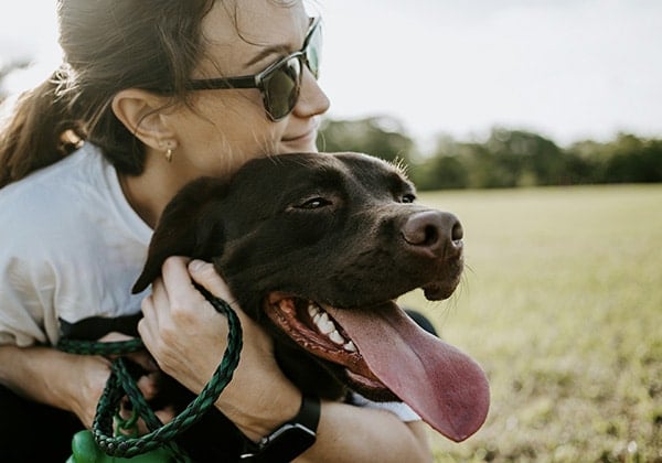 woman with a pet