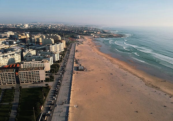 a view of matosinhos beach and seaside