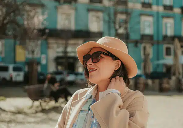 woman in bairro alto lisbon portugal