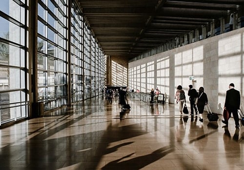 people in an airport