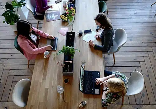 digital nomads in Portugal working in a coworking space