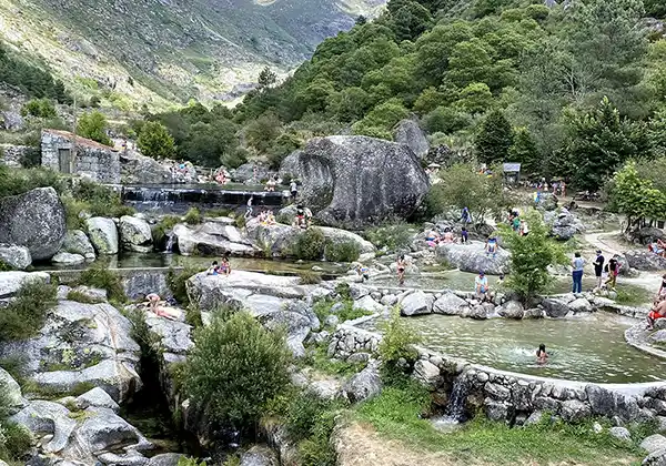Loriga river beach in Serra da Estrela